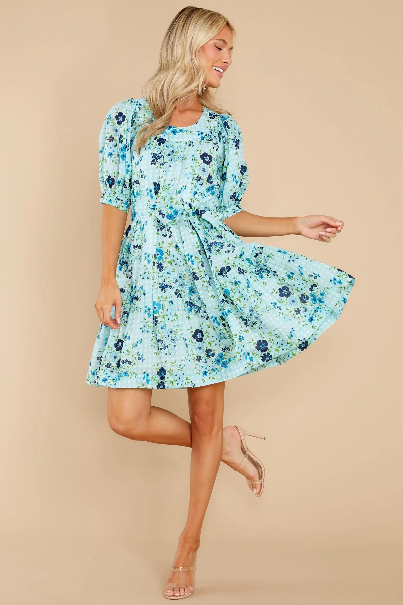 Anna English Garden Baby Blue Dress