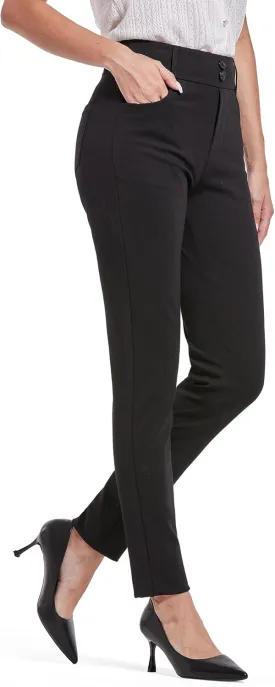Bamans Dress Pants Women Work Skinny Leg Pants Formal High Waisted Black Trousers Business Casual Office Ladies Slacks