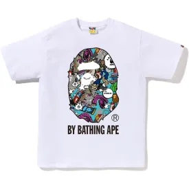Bape Comic Art Ape Head White Tee