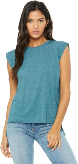 Bella   Canvas Women's Flowy Muscle Tee with Rolled Cuff