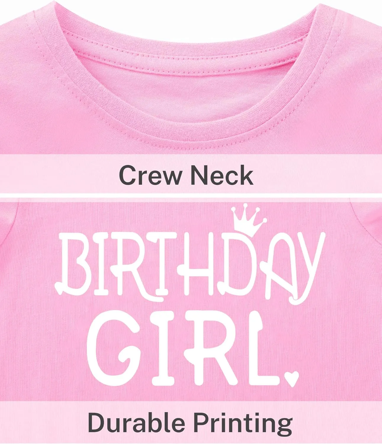 Birthday Girl Shirt Toddler Baby Girls Birthday Outfit Cotton T-Shirt Size 2-10 Years