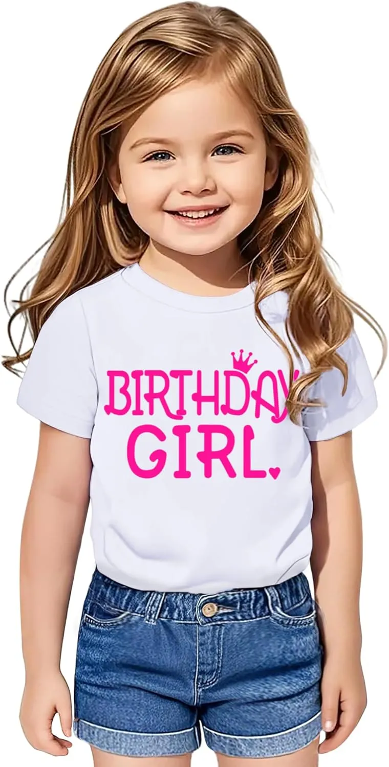Birthday Girl Shirt Toddler Baby Girls Birthday Outfit Cotton T-Shirt Size 2-10 Years