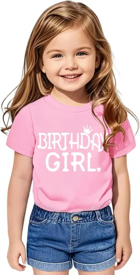 Birthday Girl Shirt Toddler Baby Girls Birthday Outfit Cotton T-Shirt Size 2-10 Years