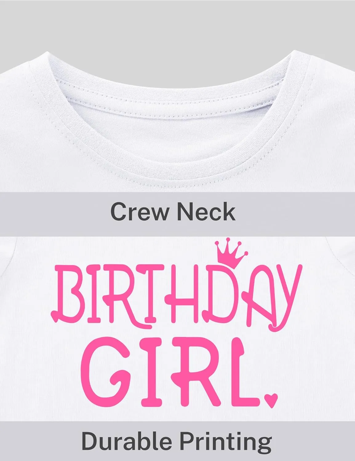 Birthday Girl Shirt Toddler Baby Girls Birthday Outfit Cotton T-Shirt Size 2-10 Years