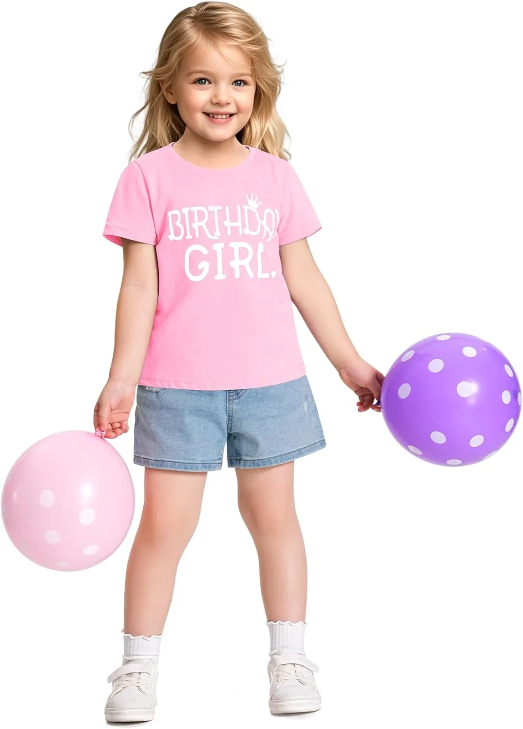 Birthday Girl Shirt Toddler Baby Girls Birthday Outfit Cotton T-Shirt Size 2-10 Years