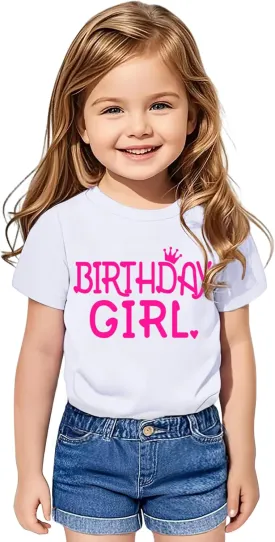 Birthday Girl Shirt Toddler Baby Girls Birthday Outfit Cotton T-Shirt Size 2-10 Years