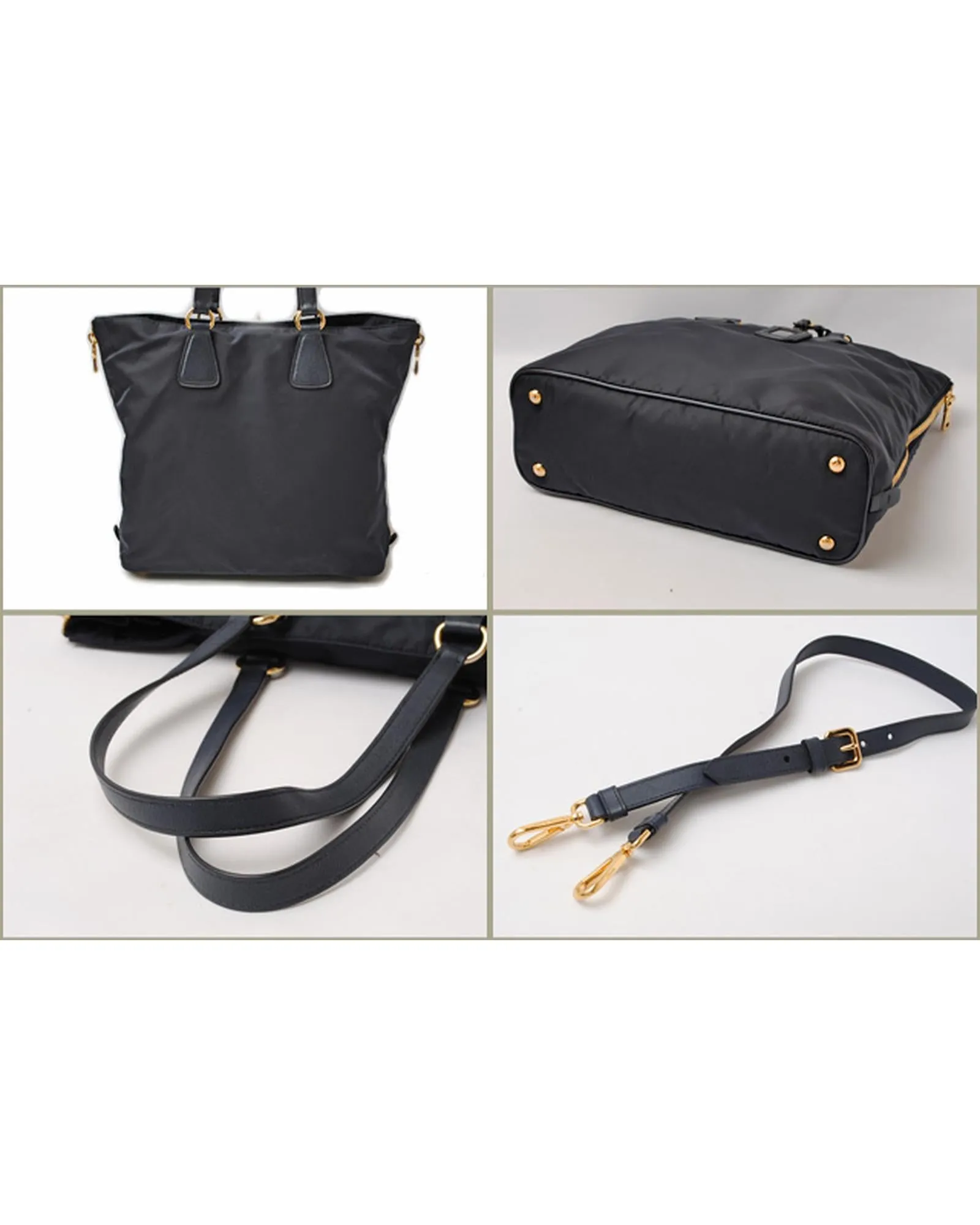 Blue Nylon Tote/Shoulder Bag with 2-Way Strap by Prada