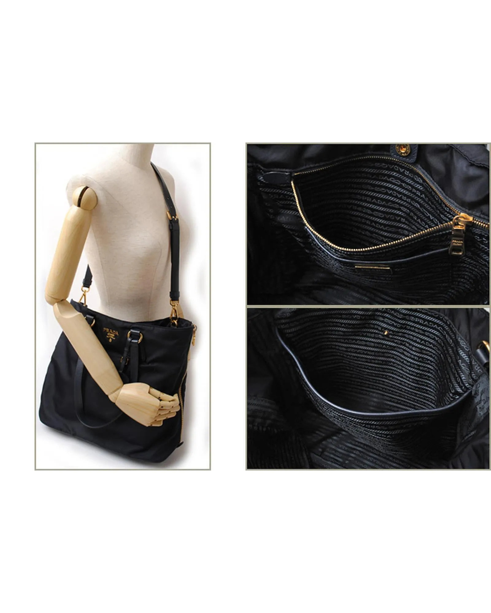 Blue Nylon Tote/Shoulder Bag with 2-Way Strap by Prada