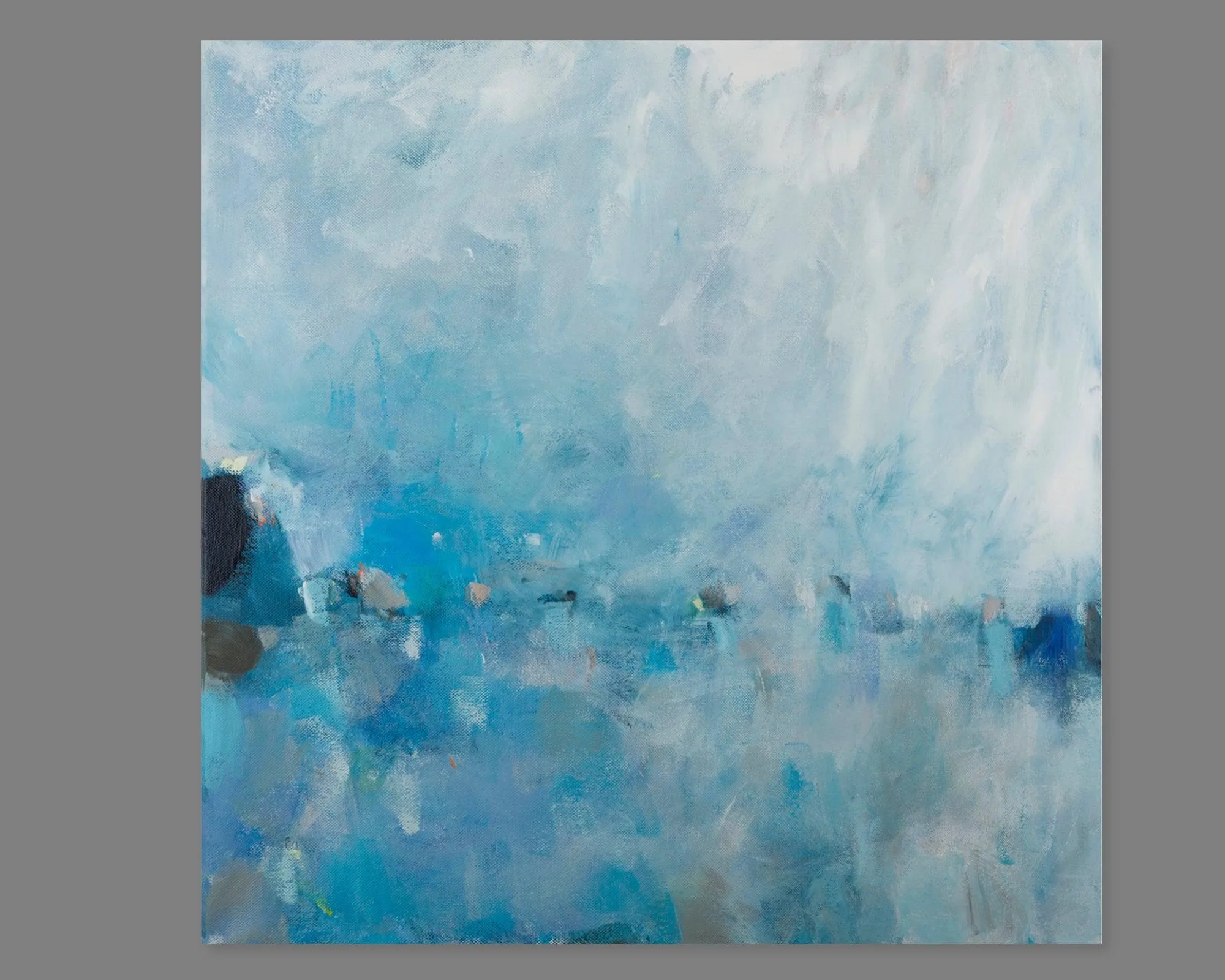 Blue seascape print, impressionist calming blue abstract art, Serene ocean wall art, Serenity poster for meditation, Seascape print
