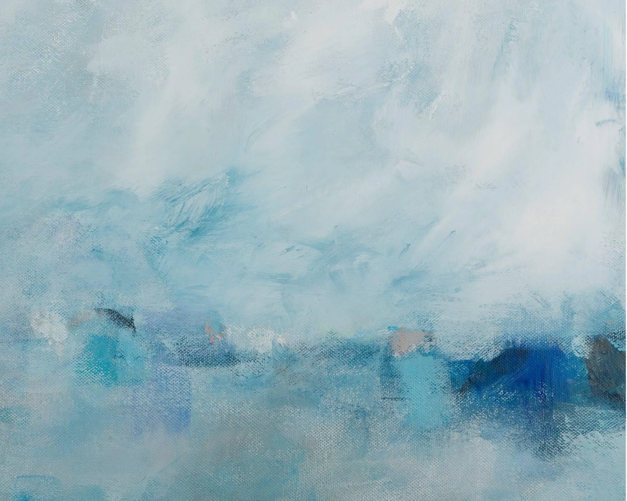 Blue seascape print, impressionist calming blue abstract art, Serene ocean wall art, Serenity poster for meditation, Seascape print