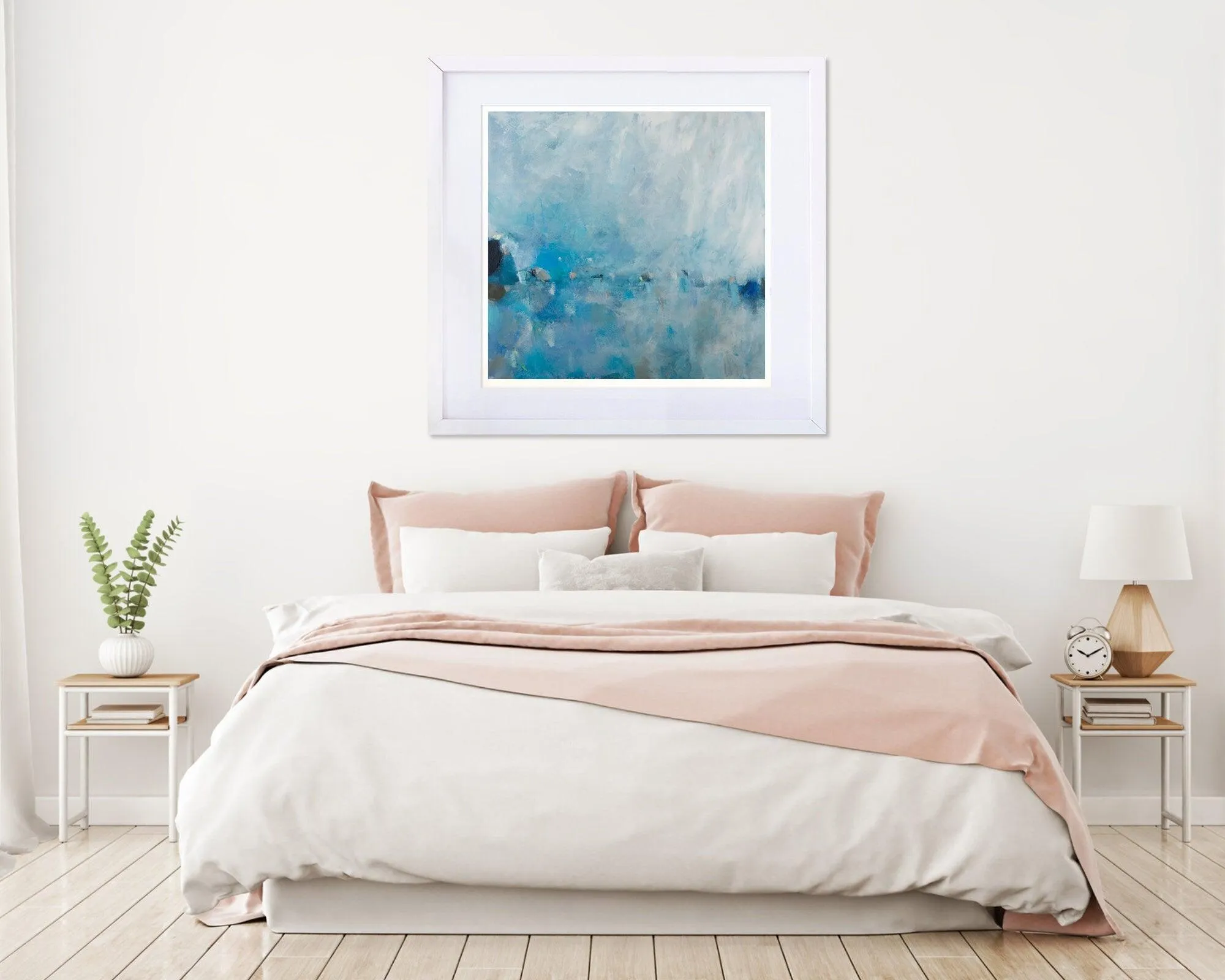 Blue seascape print, impressionist calming blue abstract art, Serene ocean wall art, Serenity poster for meditation, Seascape print