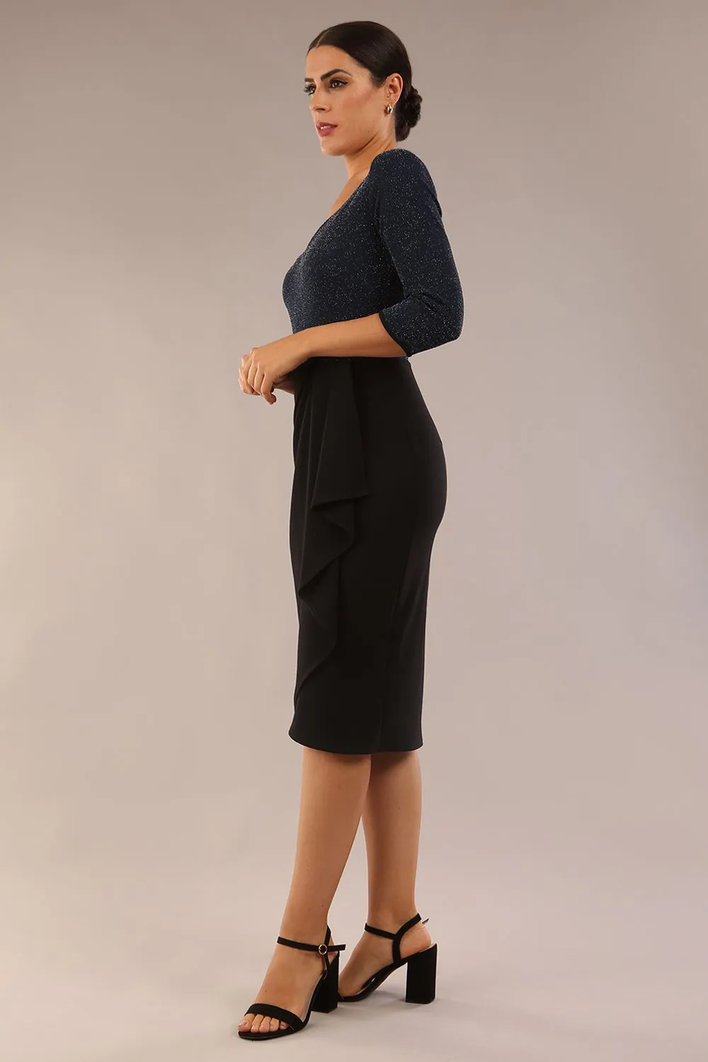 Brianna Contrast Sparkle Pencil Dress