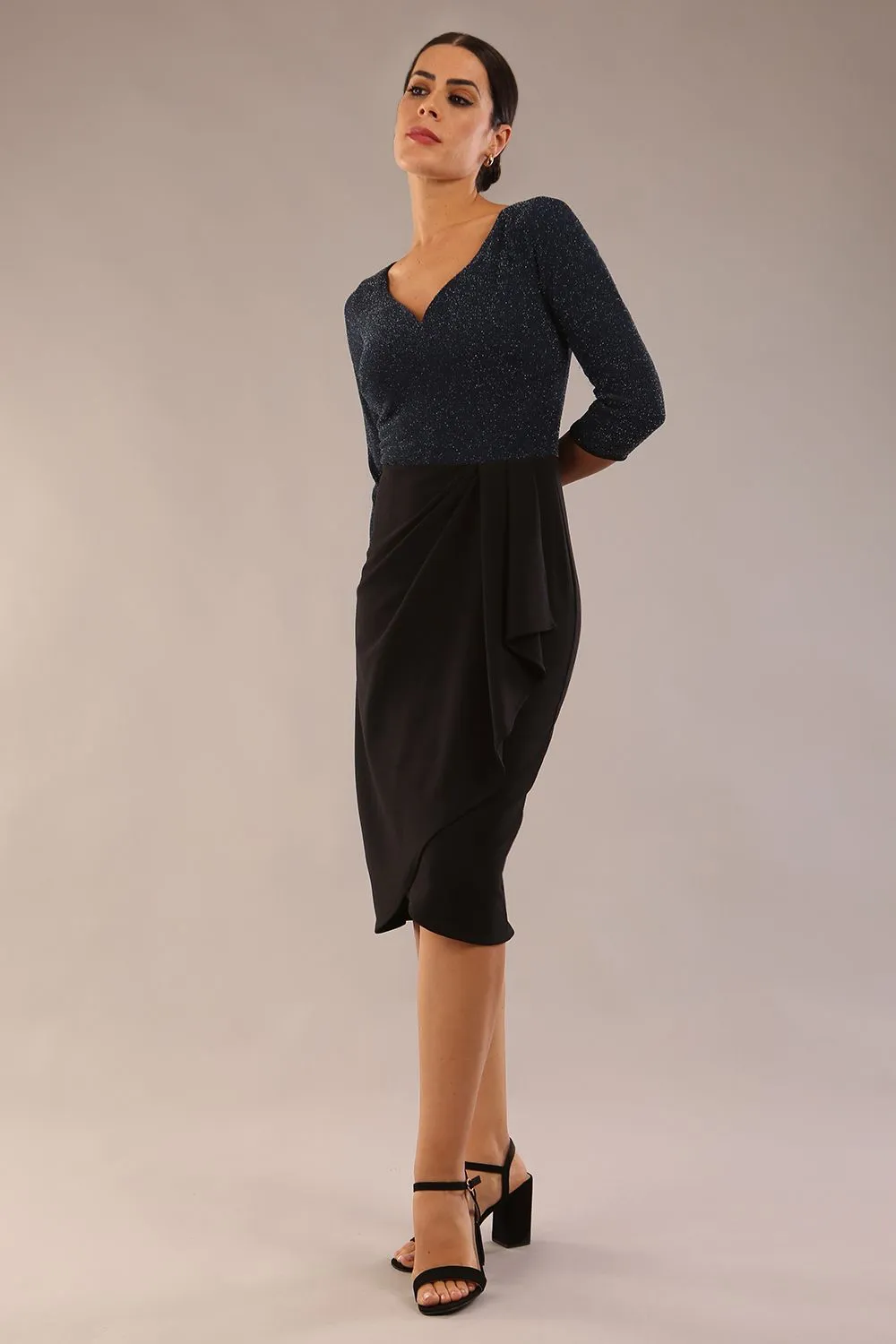 Brianna Contrast Sparkle Pencil Dress