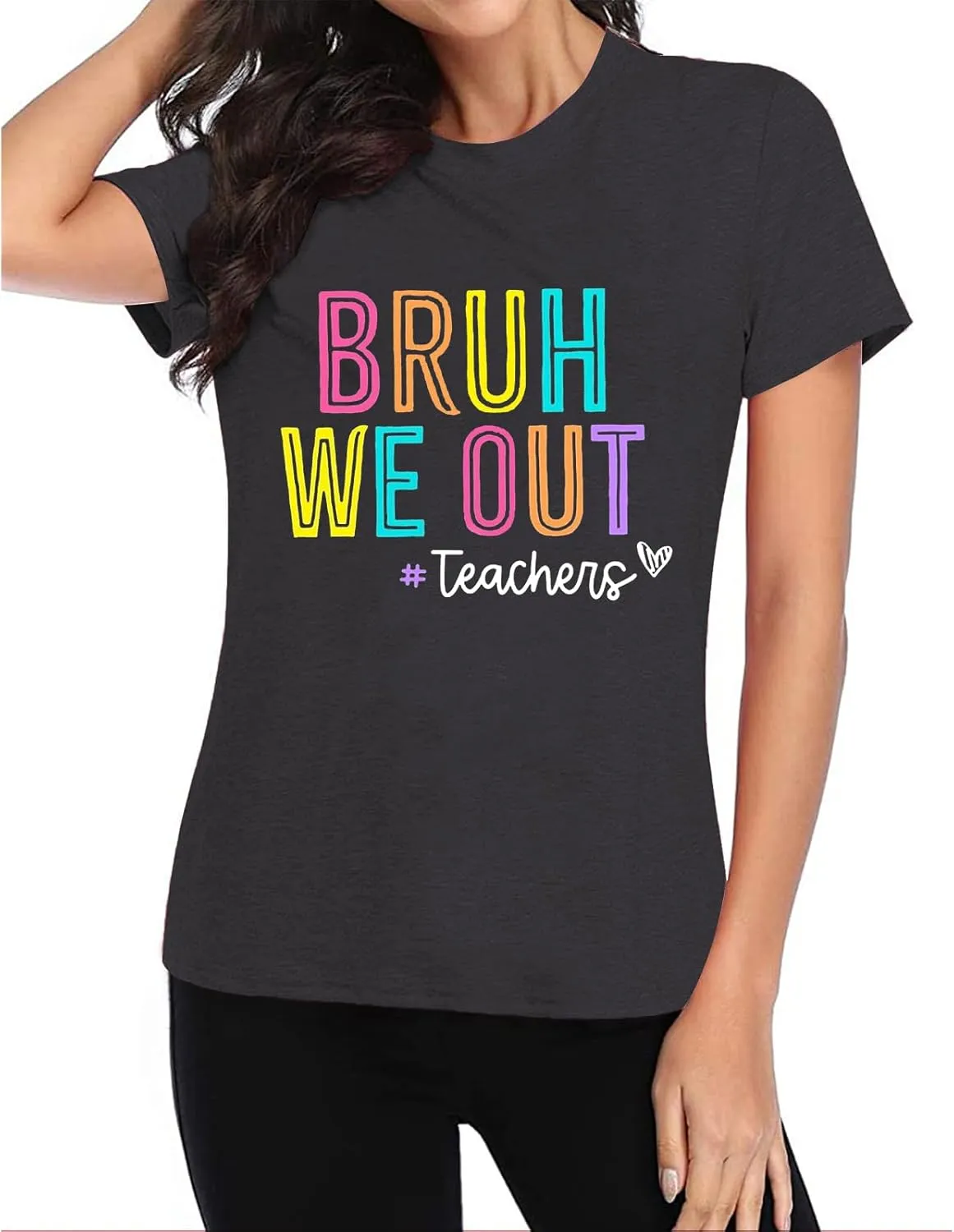 Bruh We Out Teachers Shirt Women Last Day of School Tee Shirt Schools Out for Summer Tshirt Casual Tops