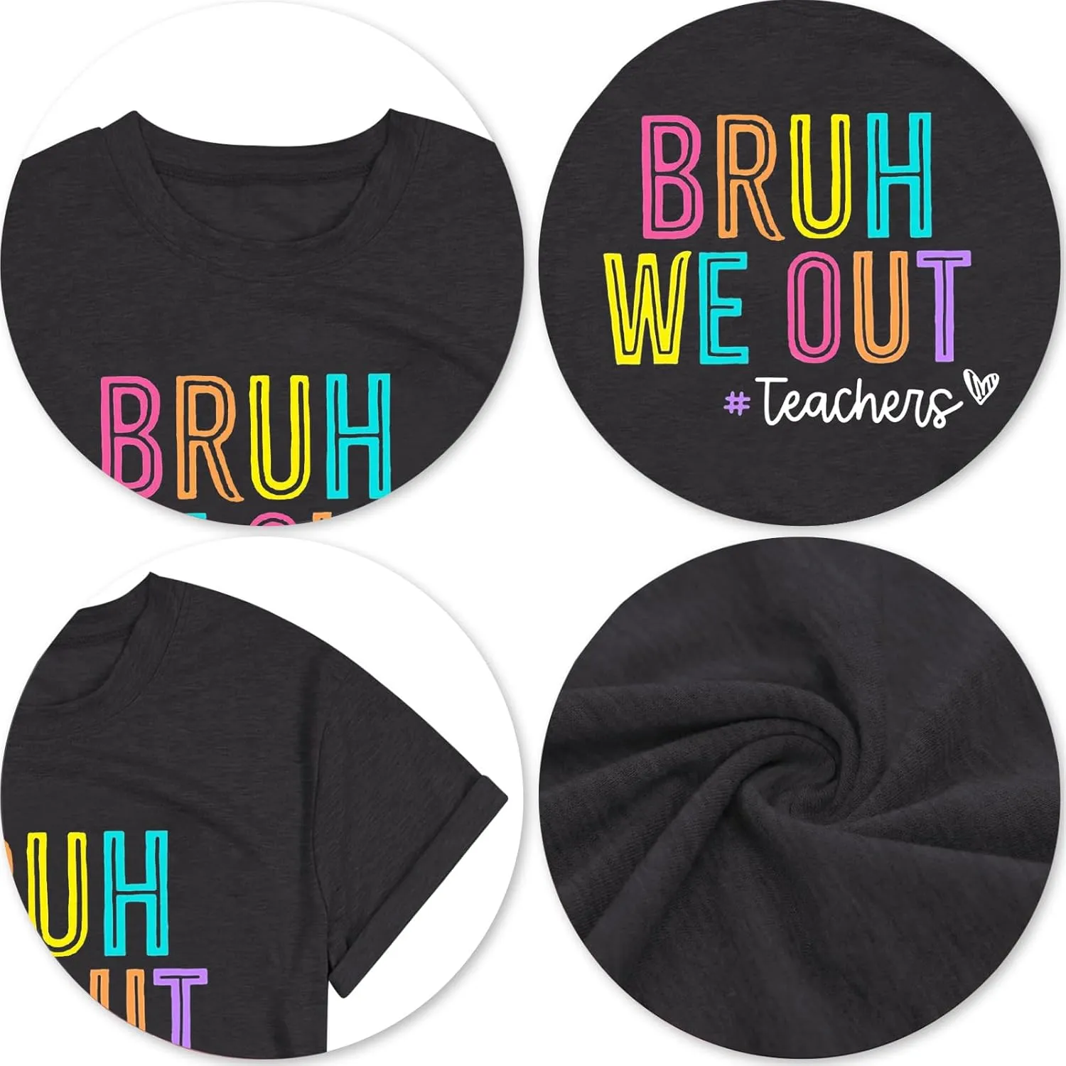 Bruh We Out Teachers Shirt Women Last Day of School Tee Shirt Schools Out for Summer Tshirt Casual Tops