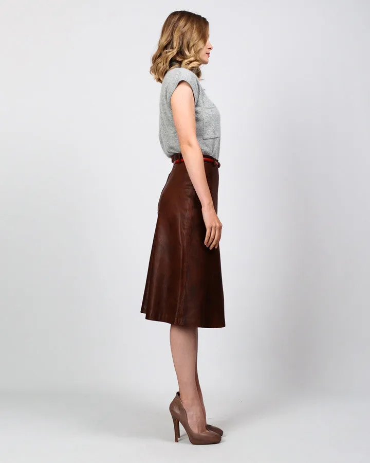 Buttery Soft A-Line Leather Skirt