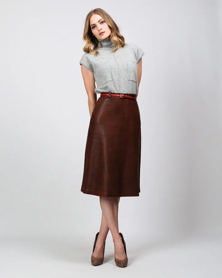 Buttery Soft A-Line Leather Skirt