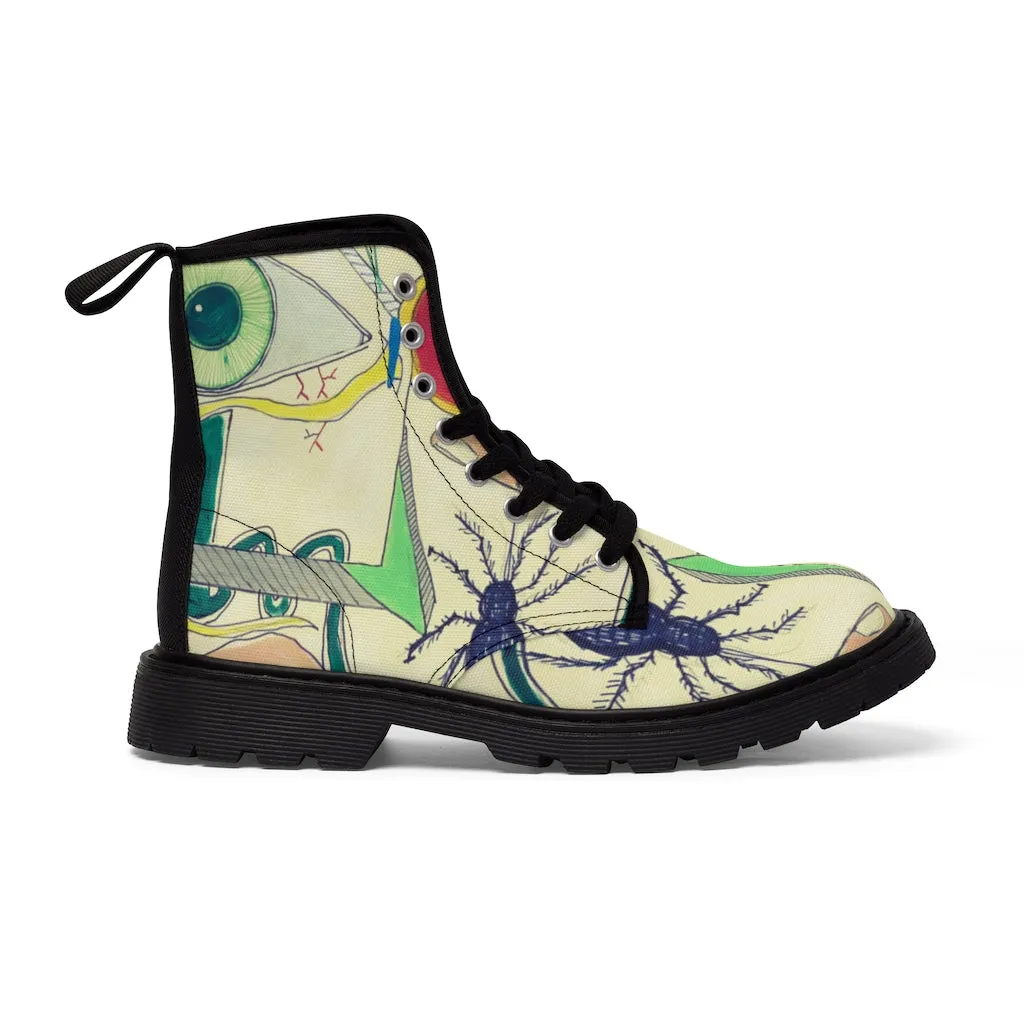 Canvas Boots AL BLUE DESIGNED ART