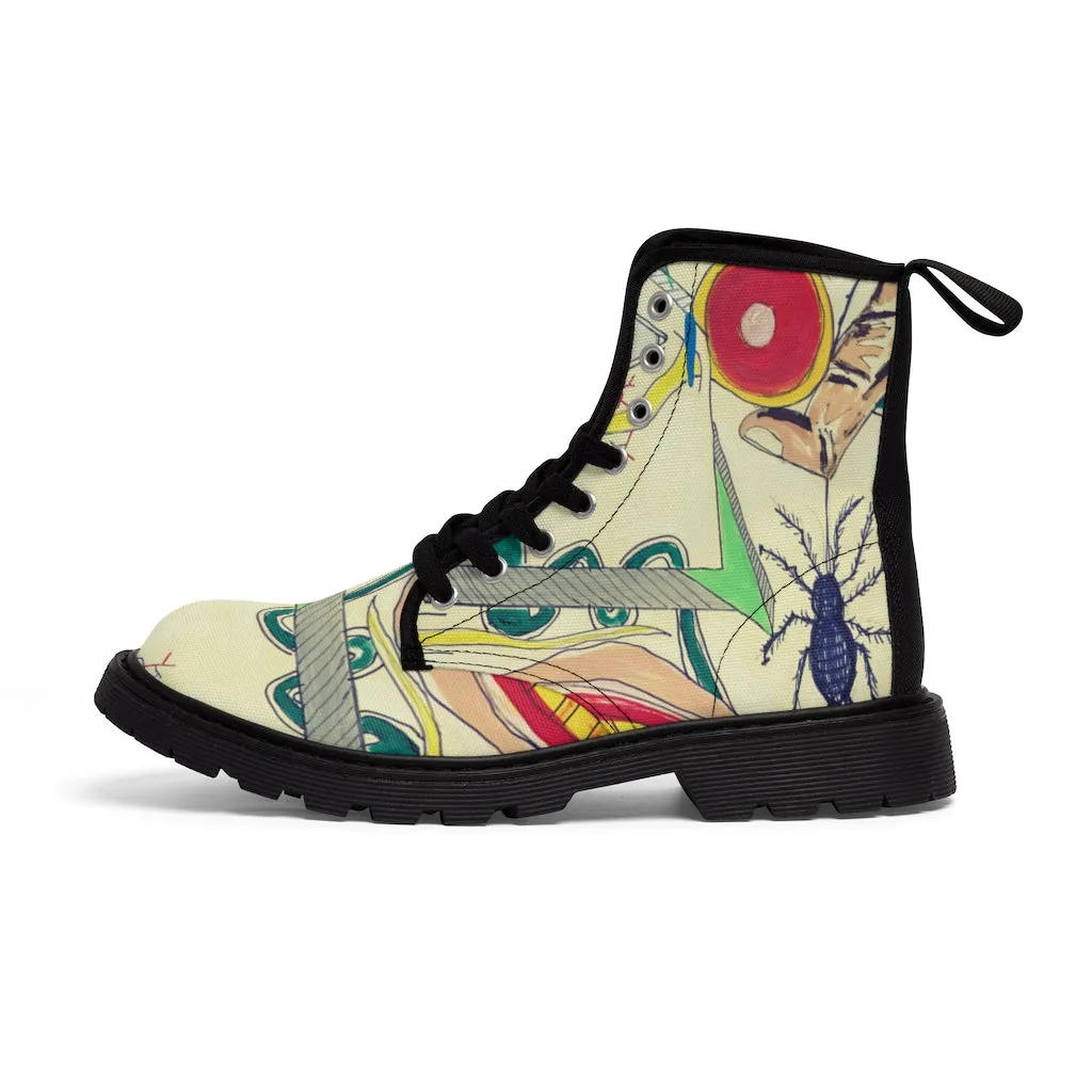 Canvas Boots AL BLUE DESIGNED ART