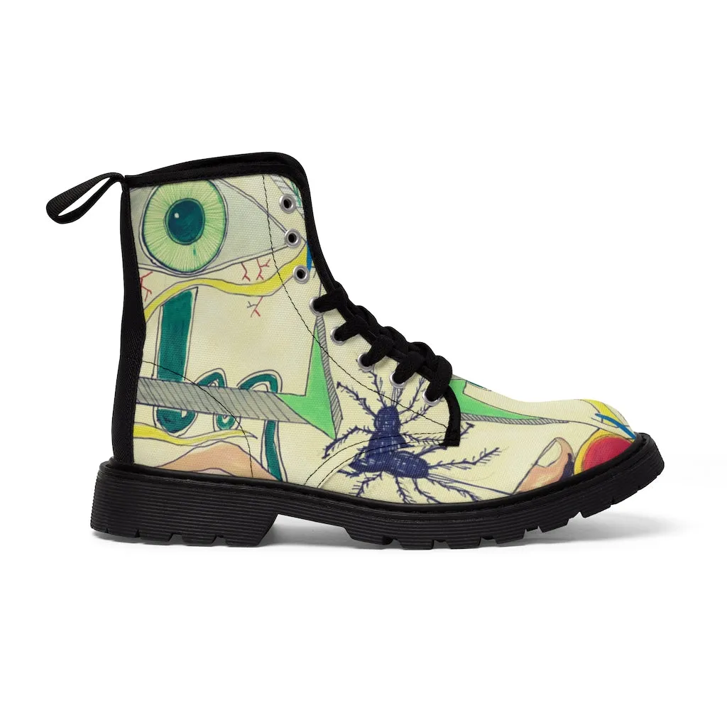 Canvas Boots AL BLUE DESIGNED ART