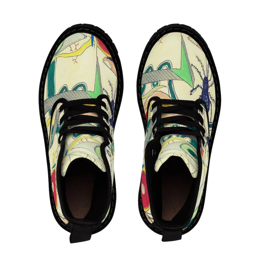 Canvas Boots AL BLUE DESIGNED ART