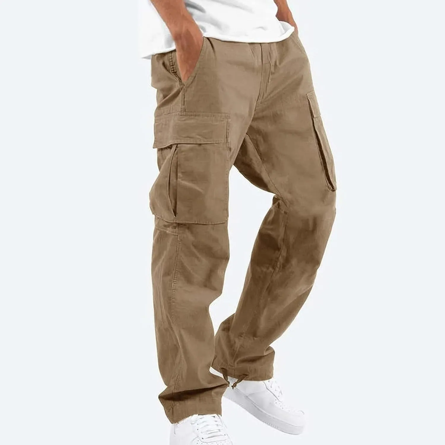 Cargo Pants for Men Lightweight Elastic Waist Joggers Casual Athletic Hiking Pants Multi Pockets 2025 Tactical Pants