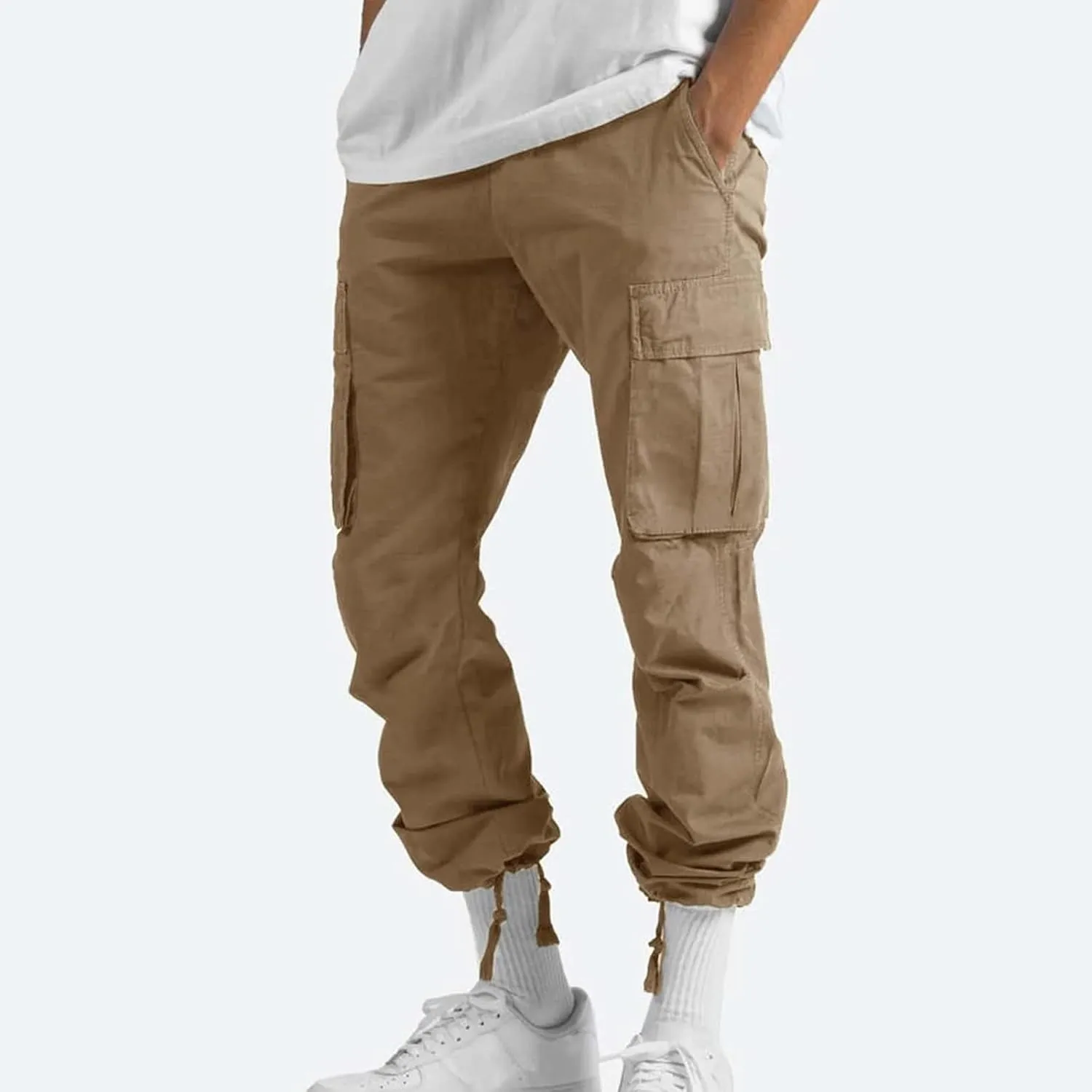Cargo Pants for Men Lightweight Elastic Waist Joggers Casual Athletic Hiking Pants Multi Pockets 2025 Tactical Pants
