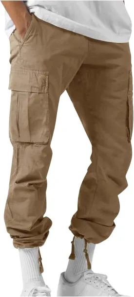 Cargo Pants for Men Lightweight Elastic Waist Joggers Casual Athletic Hiking Pants Multi Pockets 2025 Tactical Pants