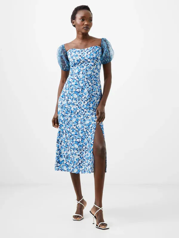 CLARA TEXTURED PUFF SLEEVE DRESS