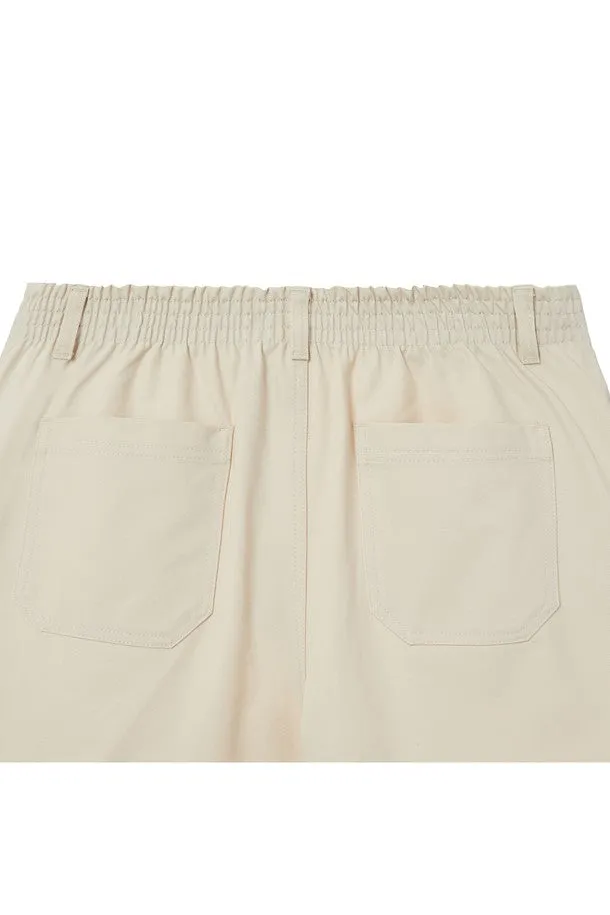 COMPACT COTTON TWILL WIDE-LEG SHORTS