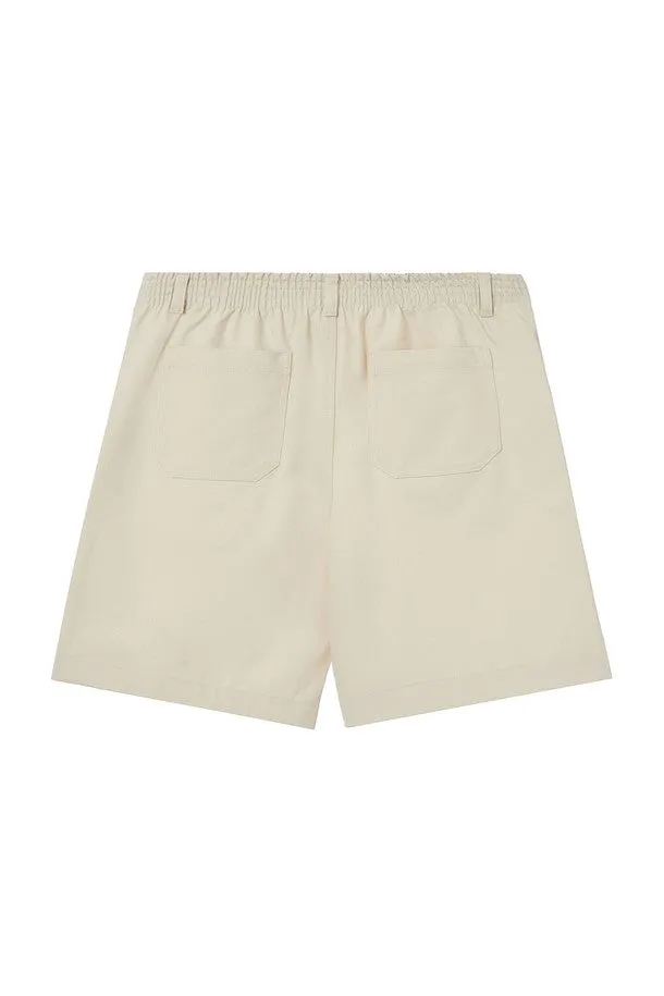 COMPACT COTTON TWILL WIDE-LEG SHORTS