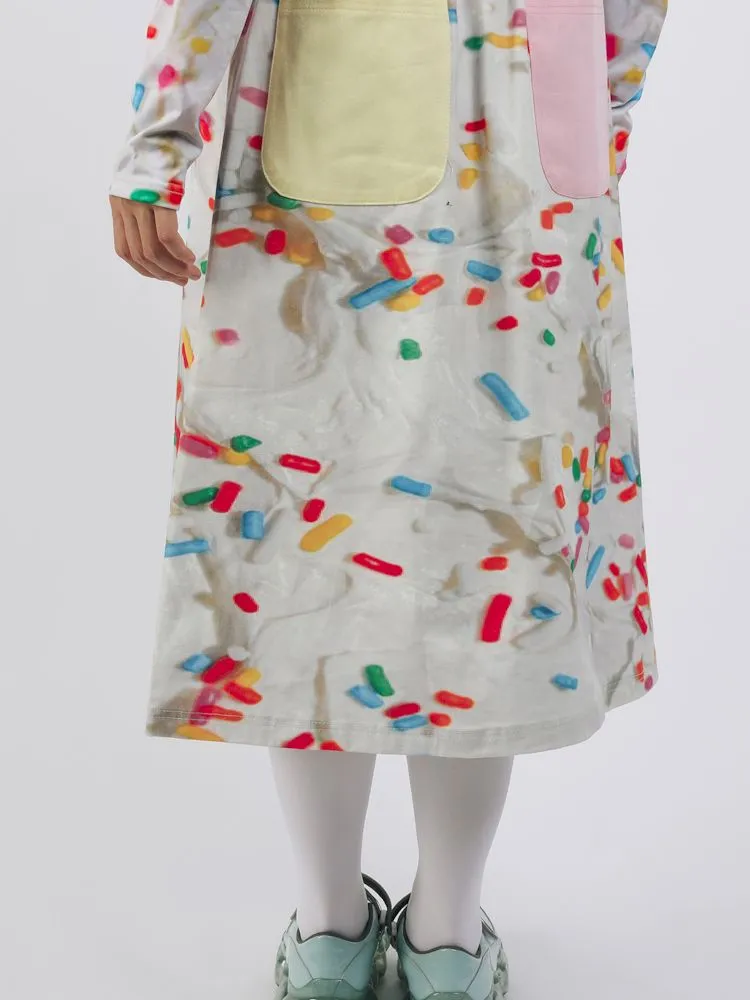 Cookie Print Loose A-Line Half Skirt【s0000009904】