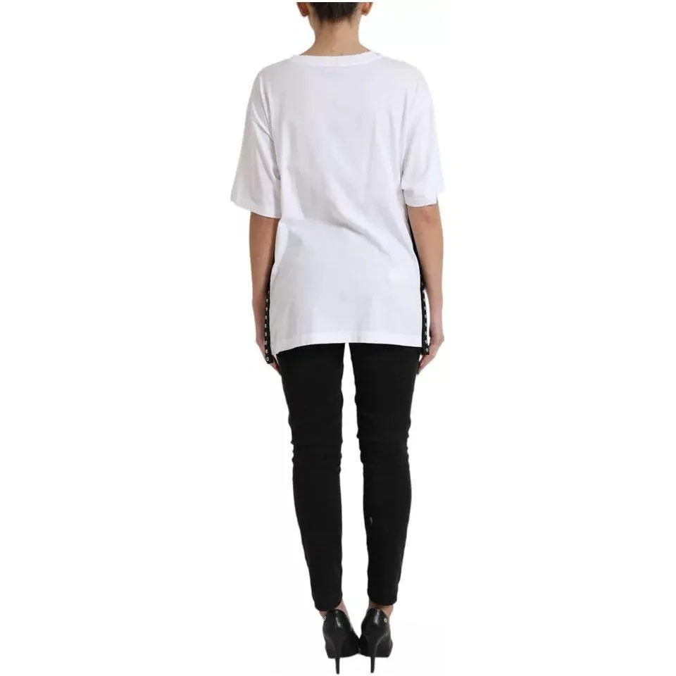 Dolce & Gabbana White 2000 Fashion Moment Lacing Detailed Tee T-shirt