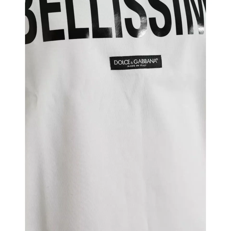 Dolce & Gabbana White Bellissima Cotton Crew Neck T-shirt