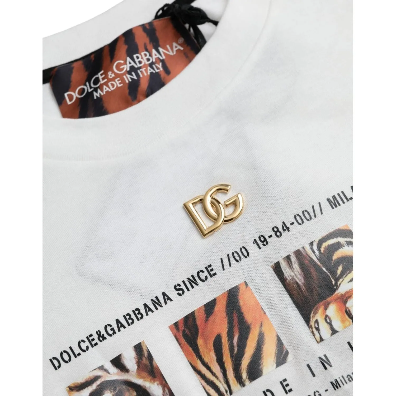 Dolce & Gabbana White Cotton Short Sleeves Crew Neck T-shirt
