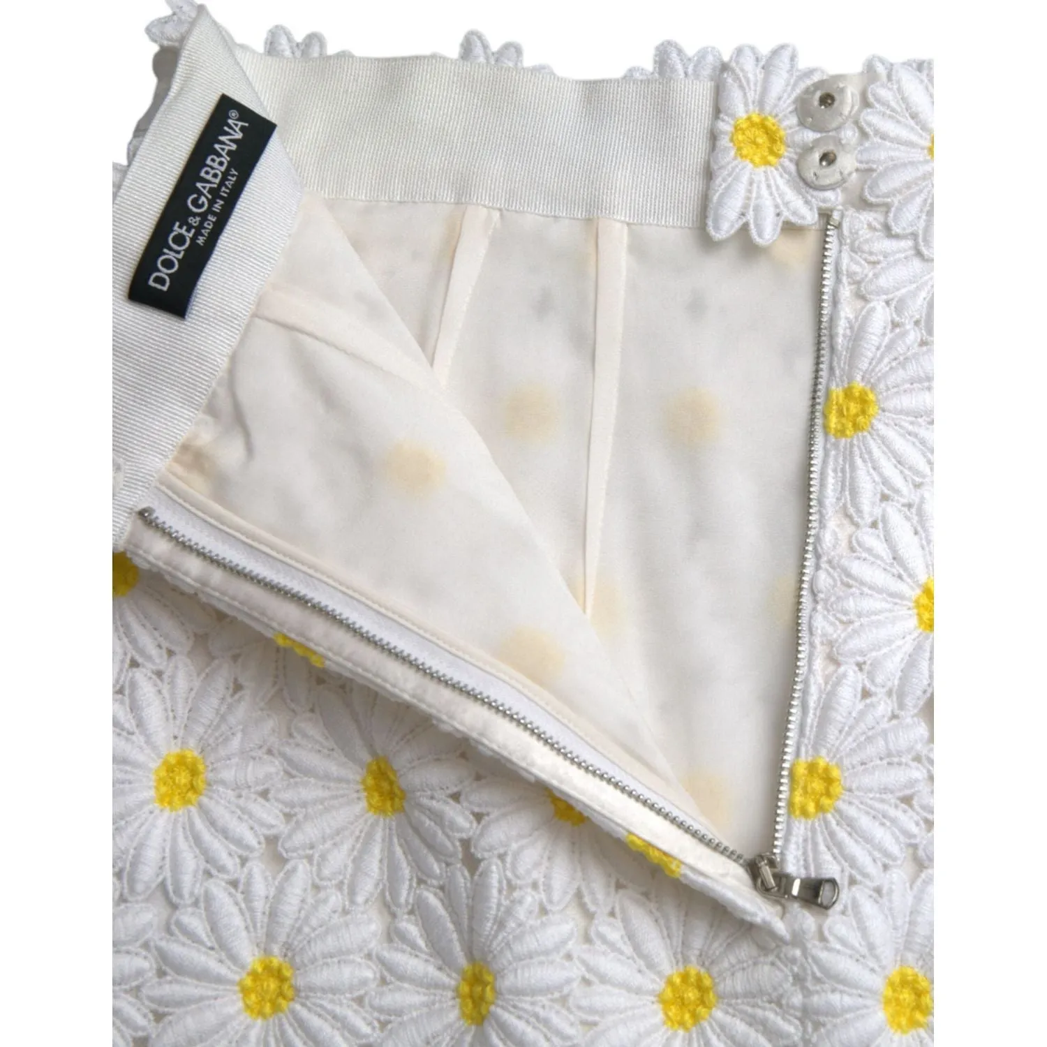 Dolce & Gabbana White Floral A-line Mini Skirt