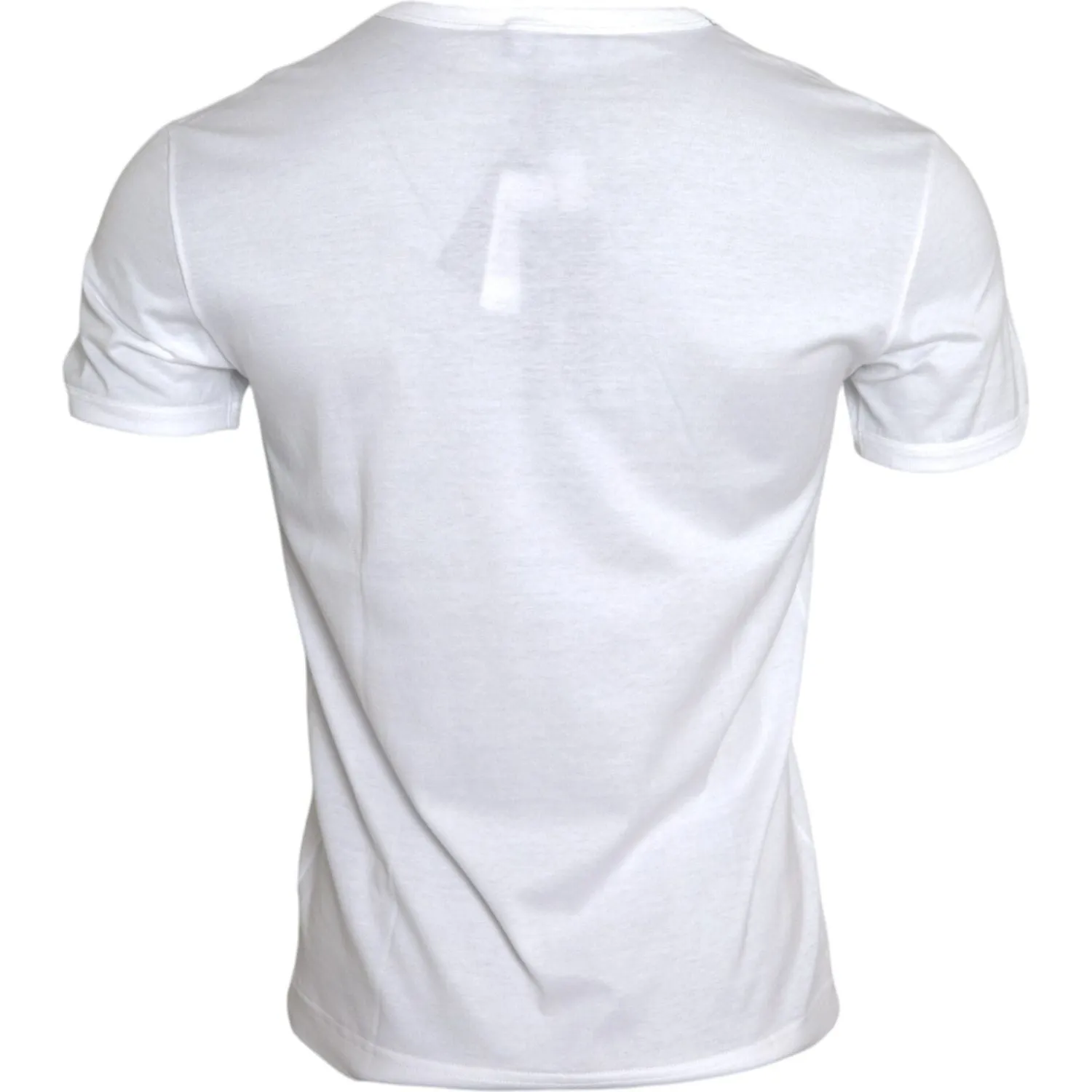 Mens Dolce & Gabbana White Short Sleeve T-Shirt with Logo Embroidery