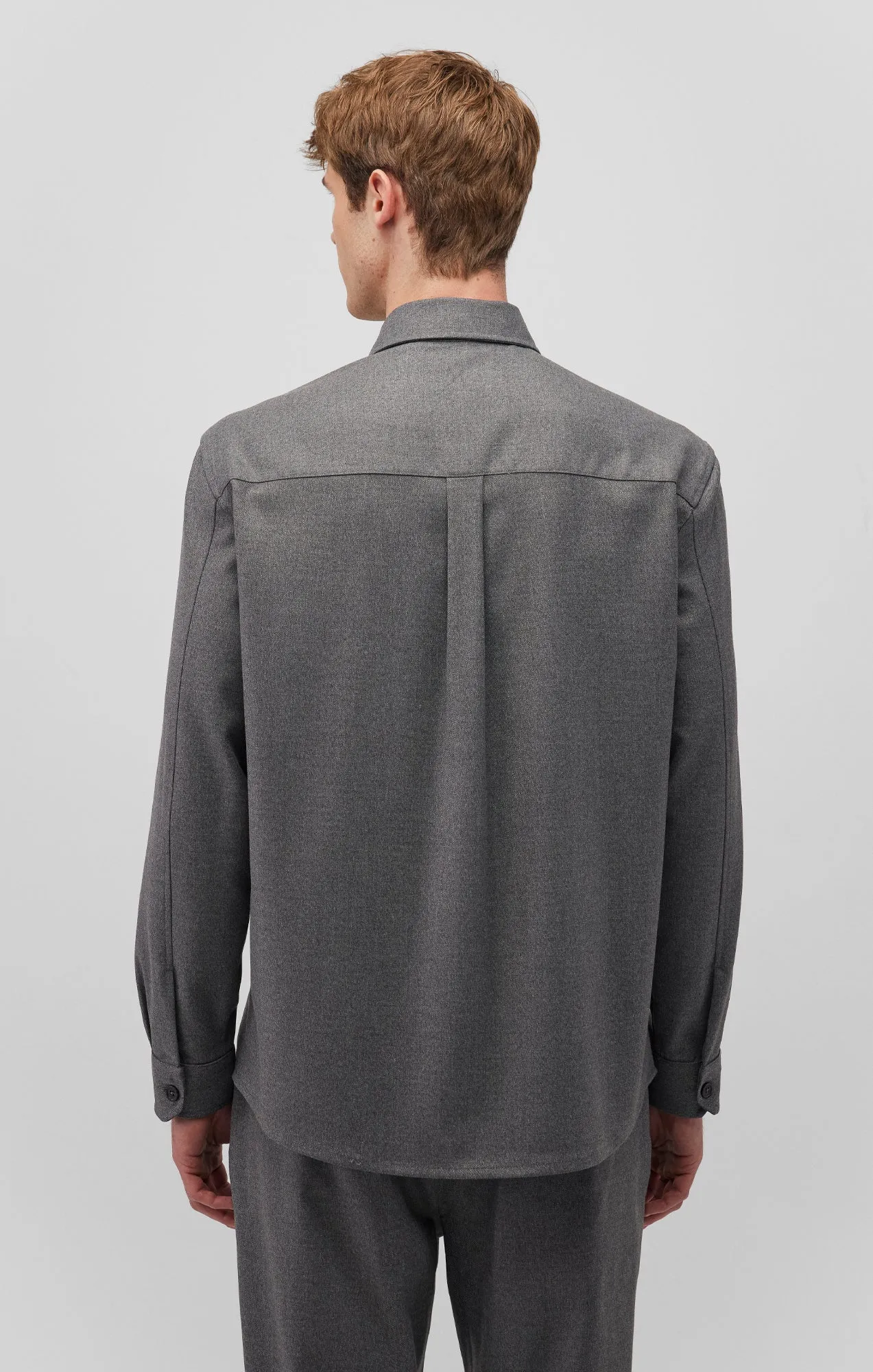 DOUBLE POCKET SHIRT IN DARK GREY MELANGE