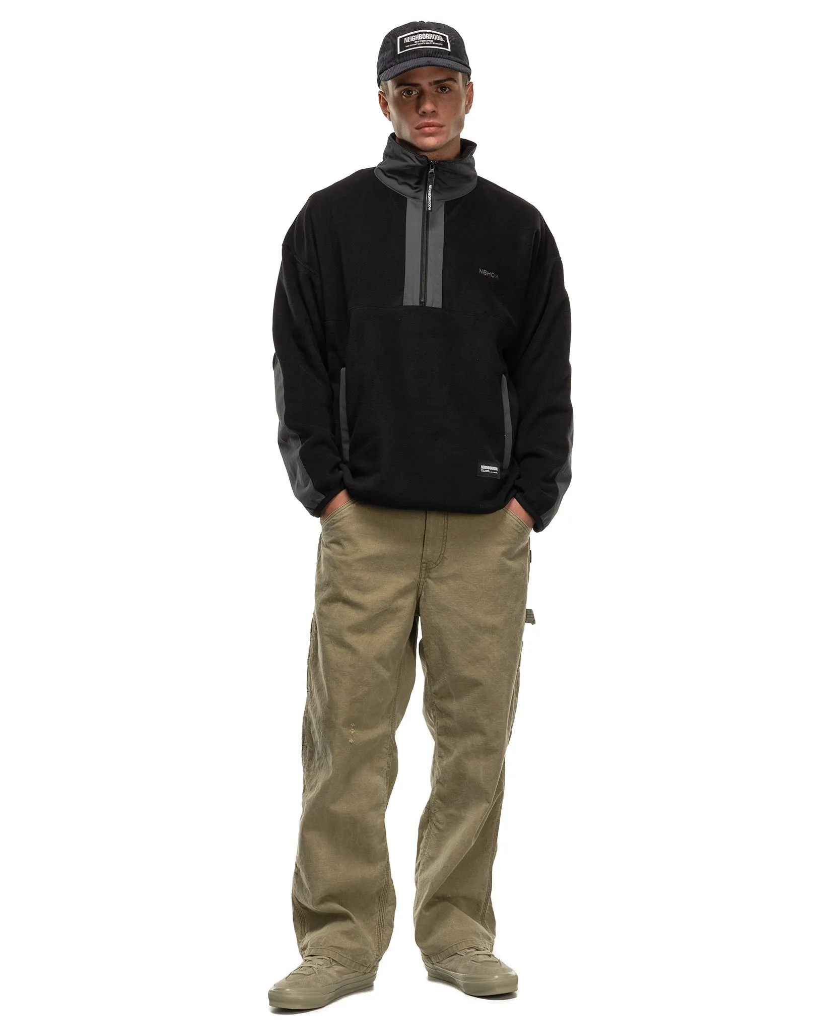 Fleece Half Zip Pullover LS Black