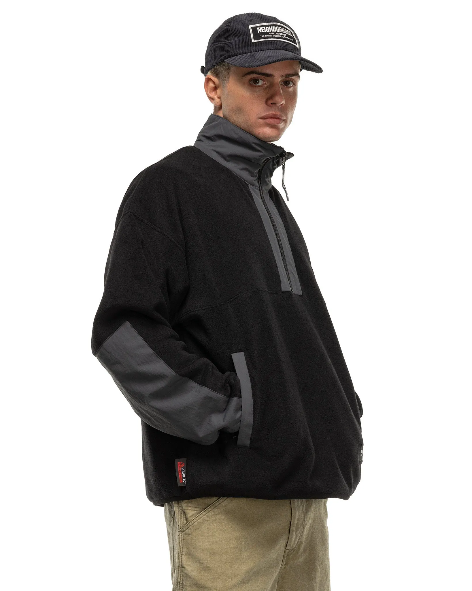 Fleece Half Zip Pullover LS Black