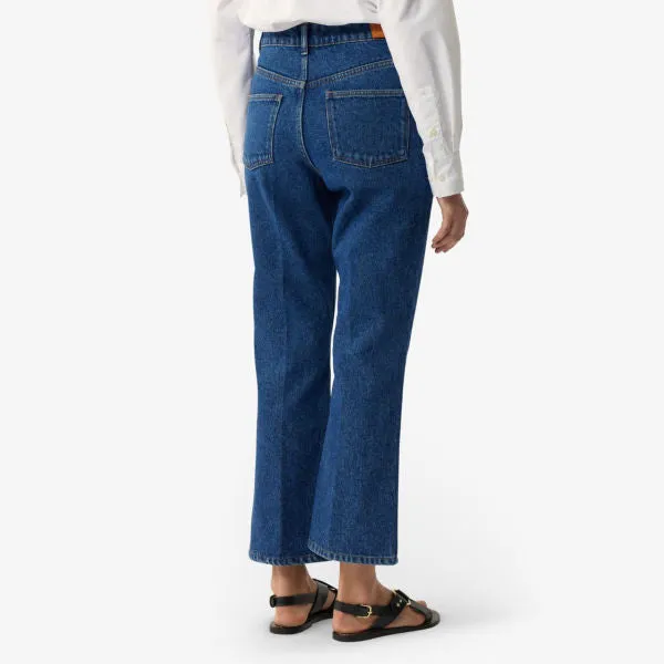 Francisco Straight Fit High Waist Jeans with Soeur Contrast Stitching, Blue