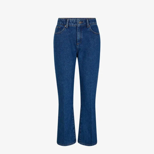 Francisco Straight Fit High Waist Jeans with Soeur Contrast Stitching, Blue