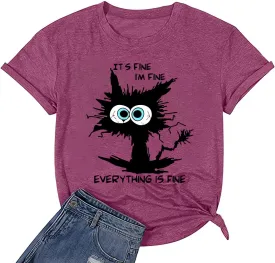 Funny Saying Shirt for Women Sarcastic Humorous Letter Print Graphic T-Shirt Short Sleeve Casual Tee Tops