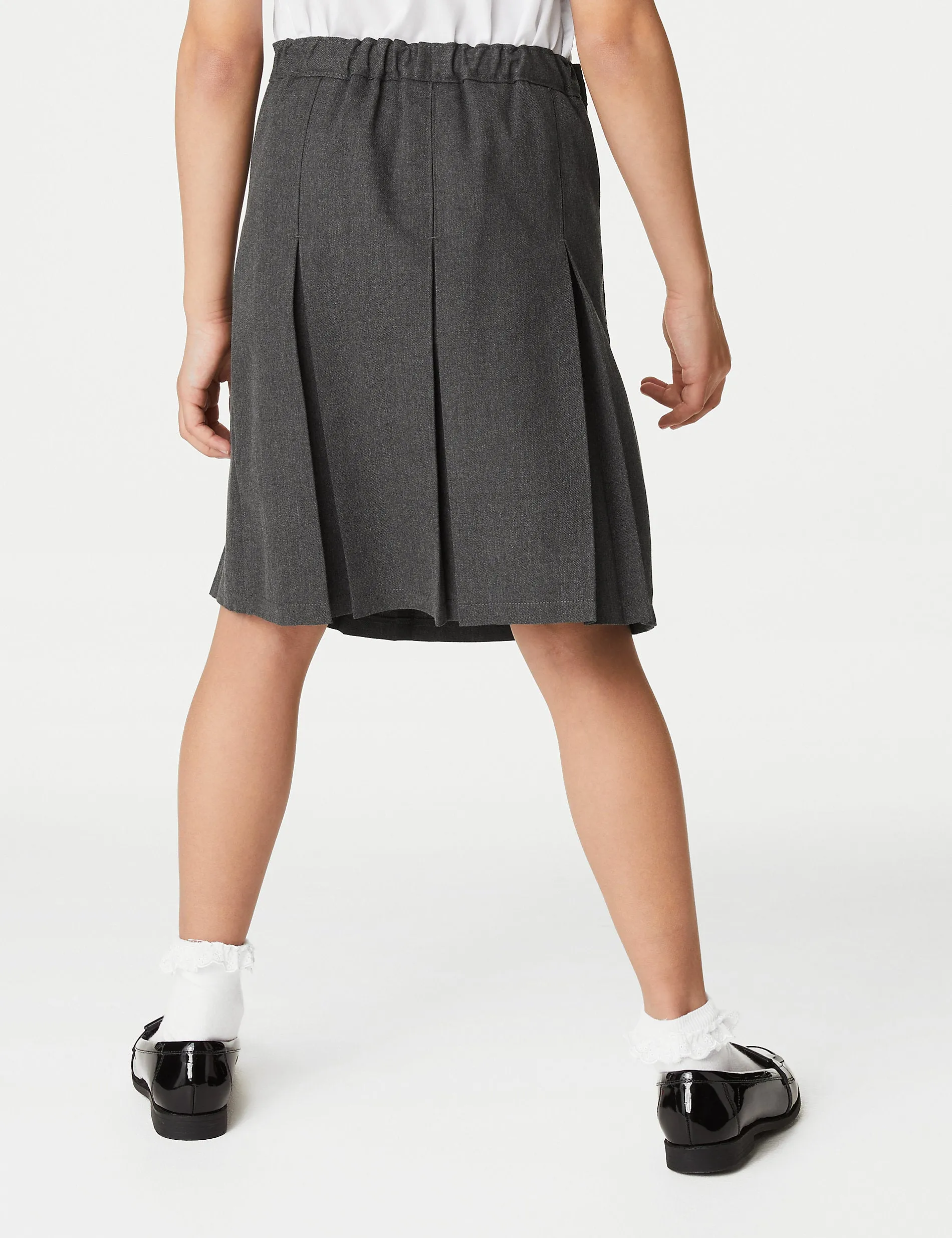 Girls' (2-18 years) Marks & Spencer Large Fit Pleated School Skirt, Gray