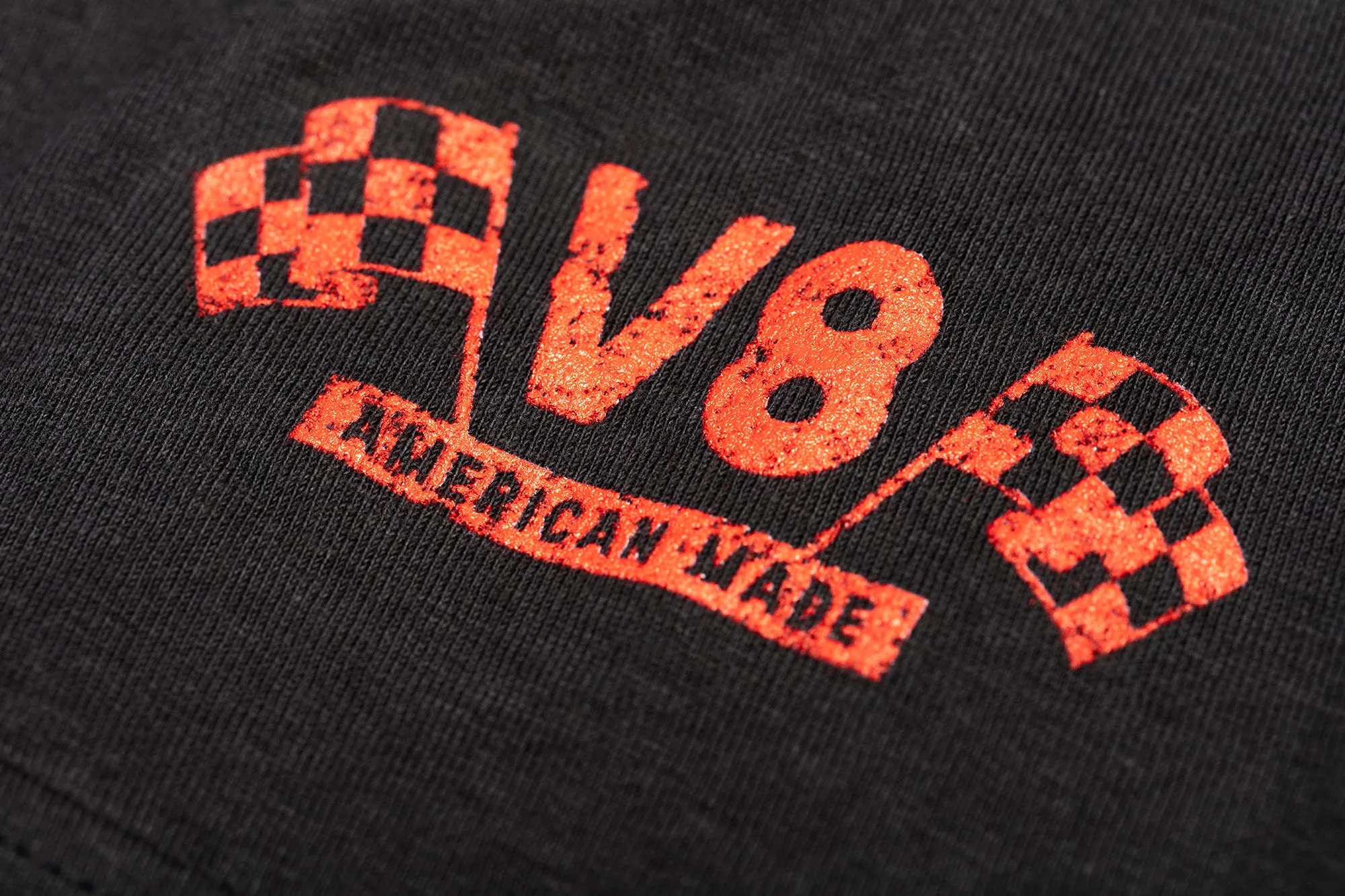 Gray Checkered Flag Flaming Finish Tee Shirt