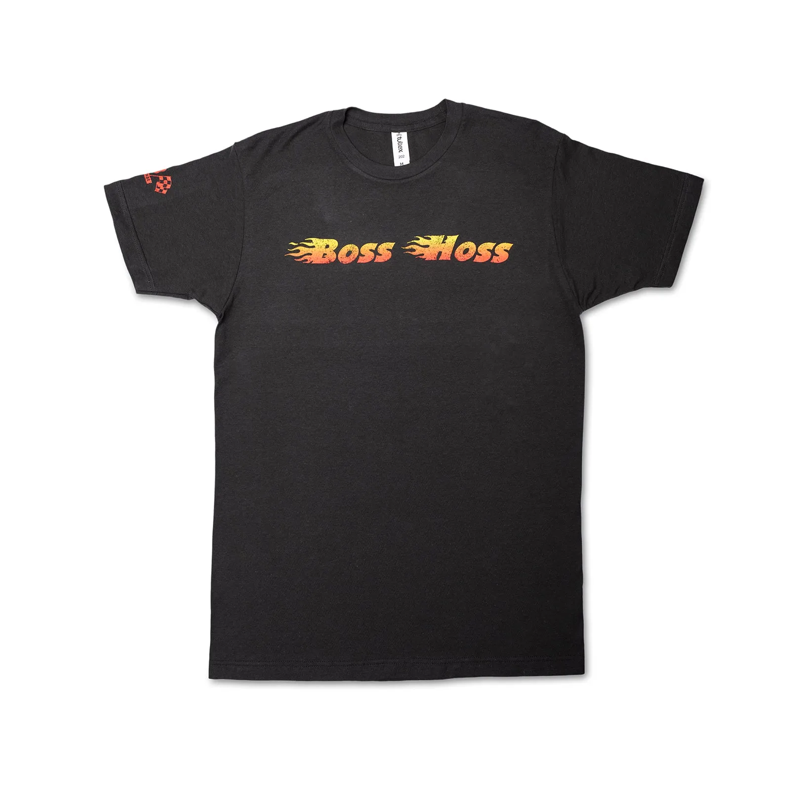 Gray Checkered Flag Flaming Finish Tee Shirt