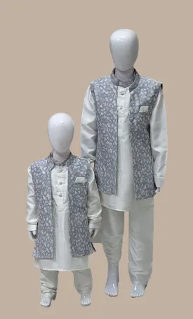 Grey Embroidered Kurta Set