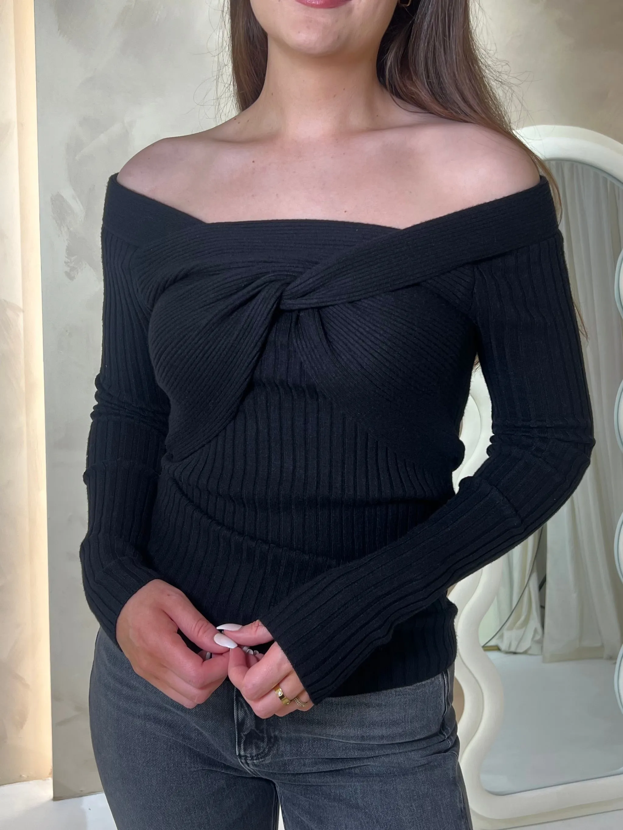 Guess Milana Wrap Sweater - Black