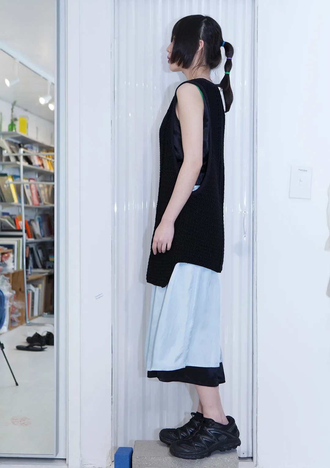 HELMUT LANG Spiral Pleated Midi Skirt