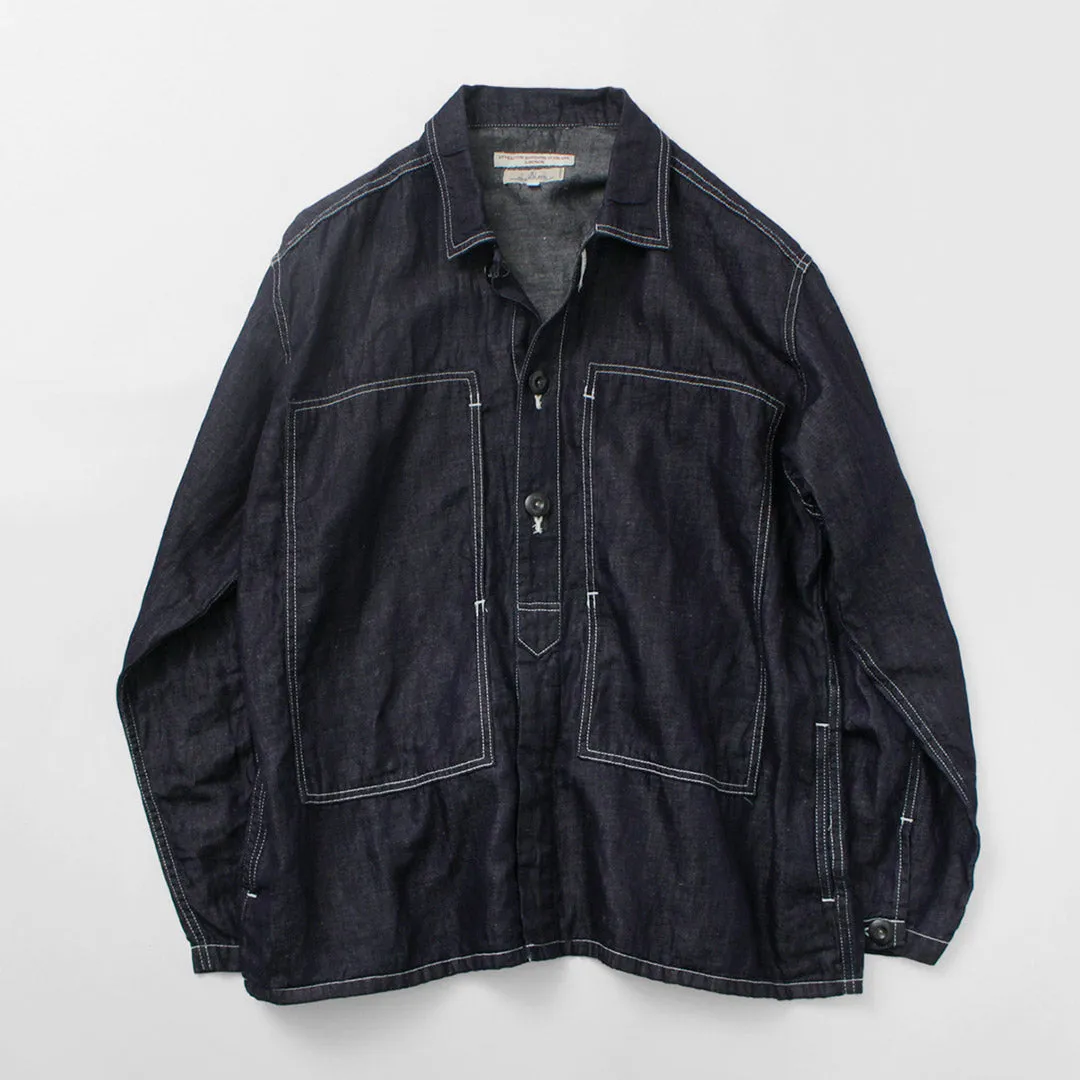JAPAN BLUE JEANS（ジャパンブルージーンズ） 別注 RJB7090 コットンリネンデニム フェイクアーミープルオーバージャケット